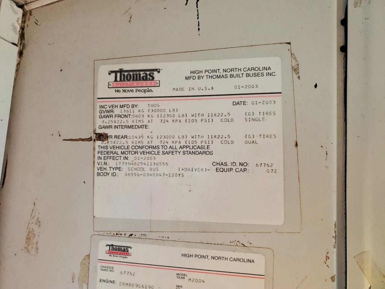 2004 Thomas School Bus-school bus