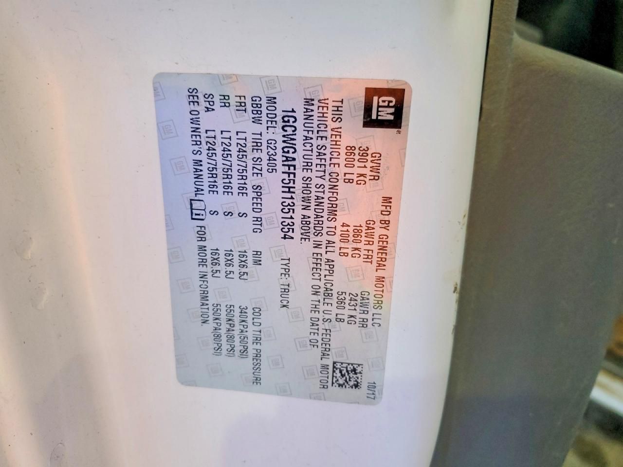 2017 Chevrolet Express 2500 Cargo Delivery van