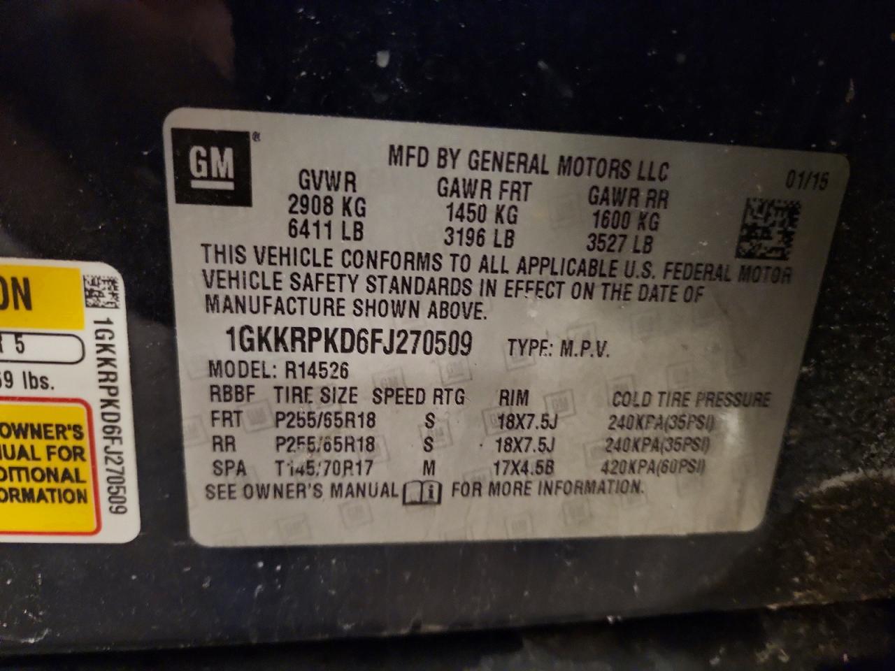 2015 GMC Acadia sle