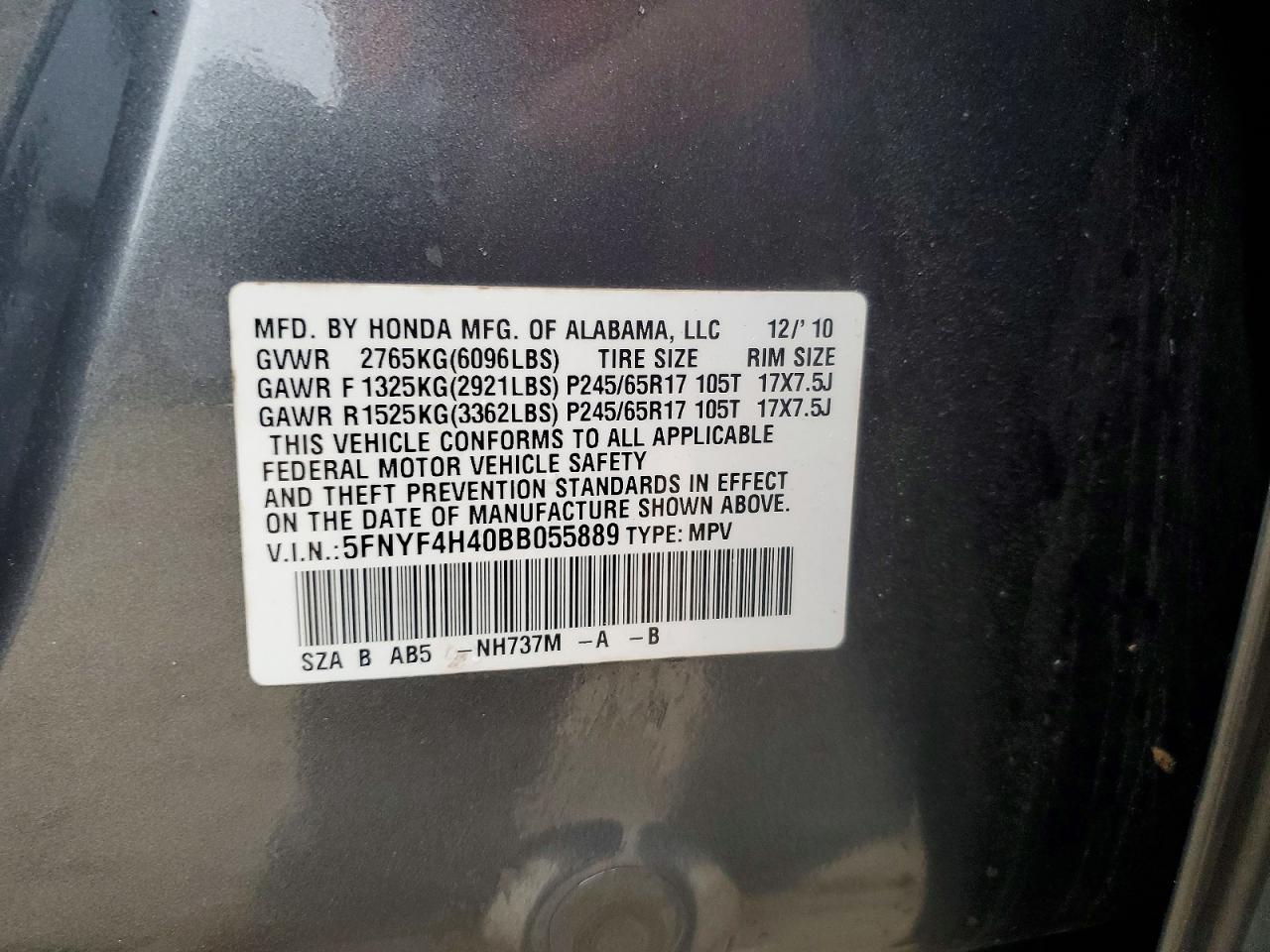 2011 Honda Pilot ex