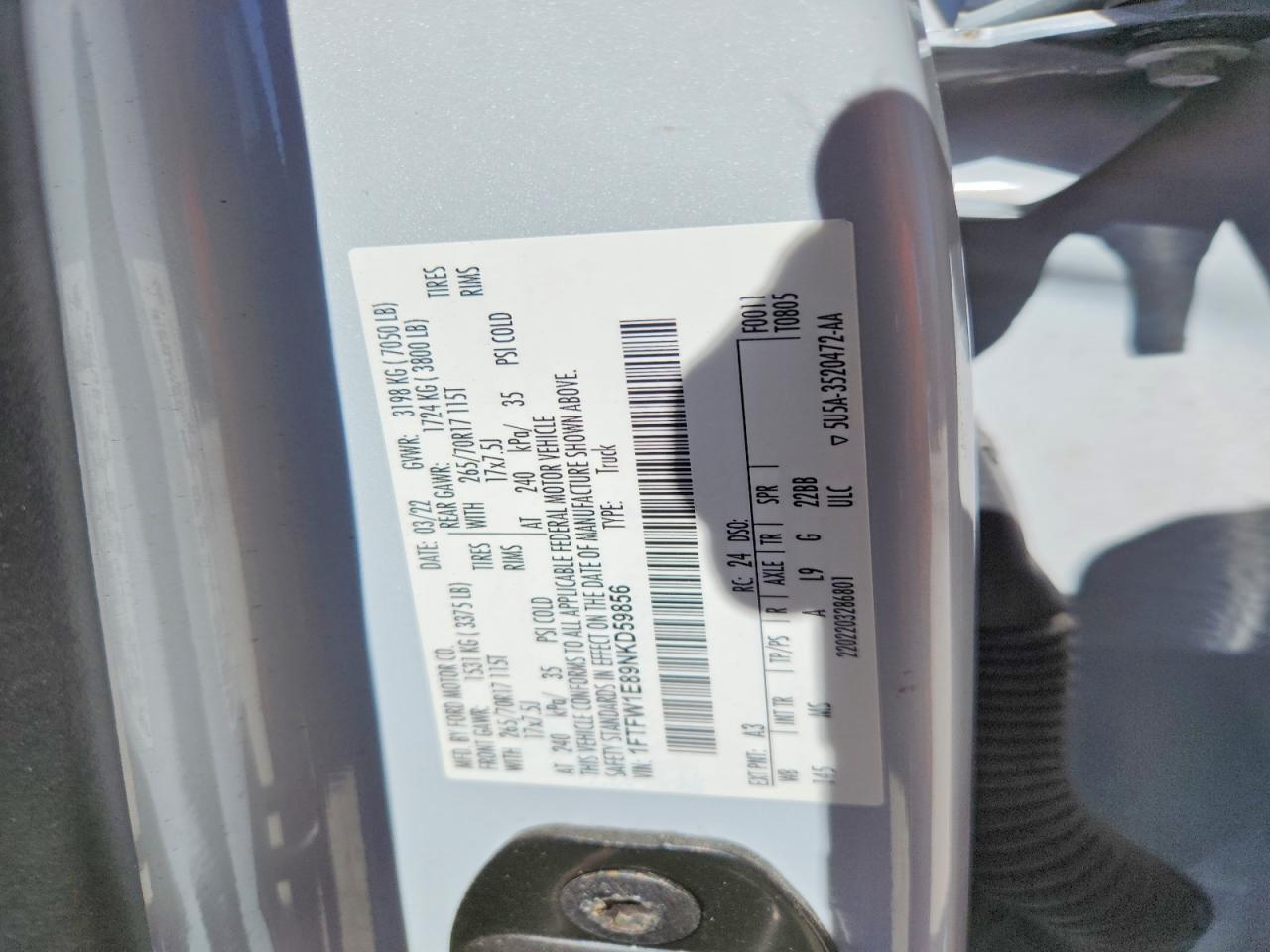 2022 Ford F150 Supercrew