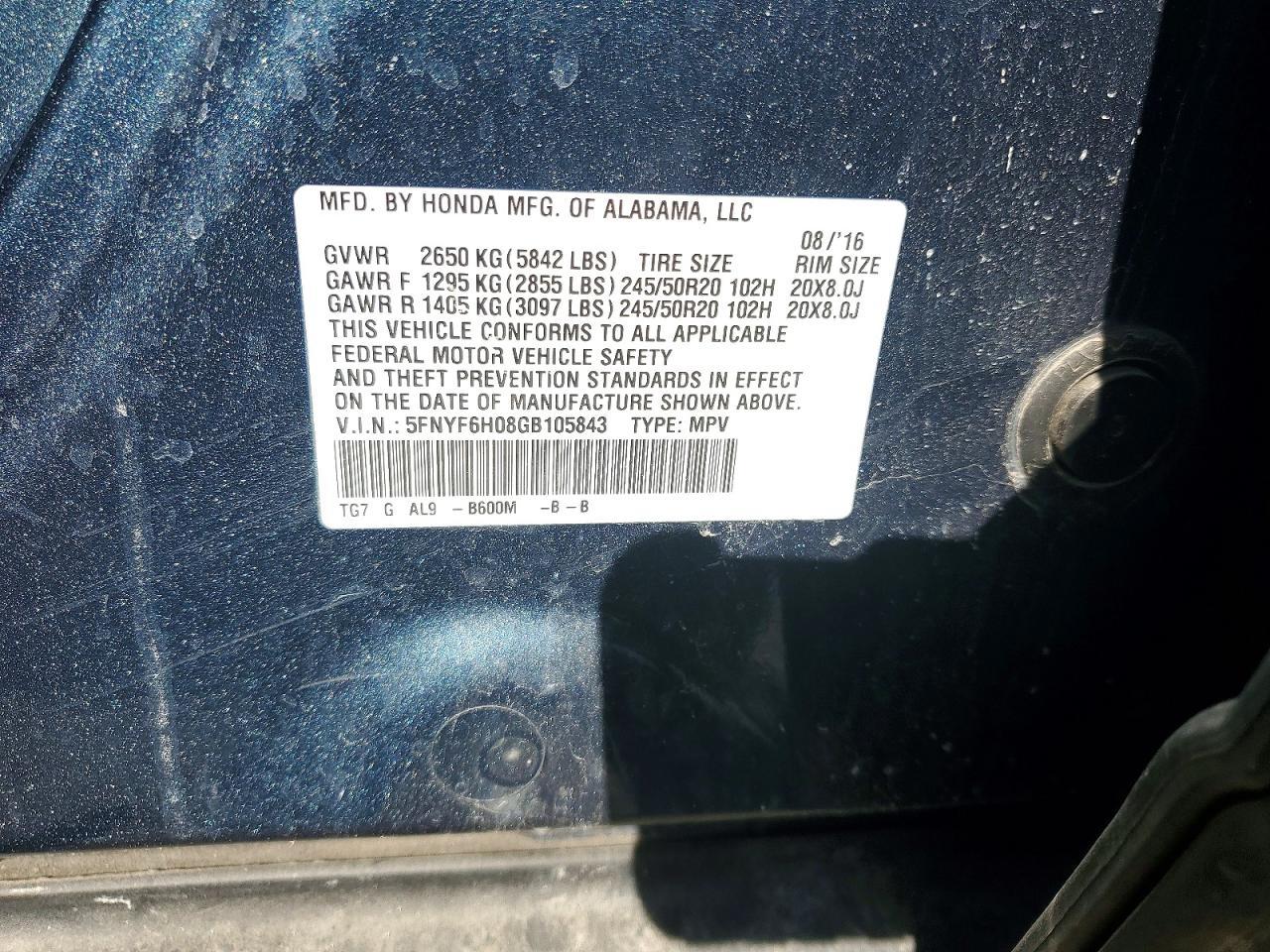 2016 Honda Pilot Elite