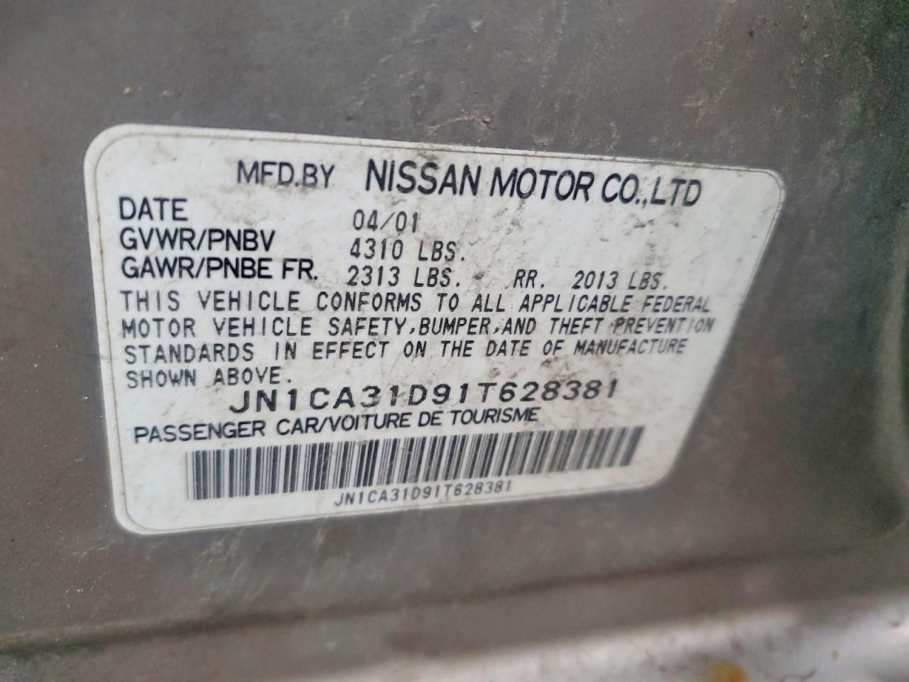 2001 Nissan Maxima gxe