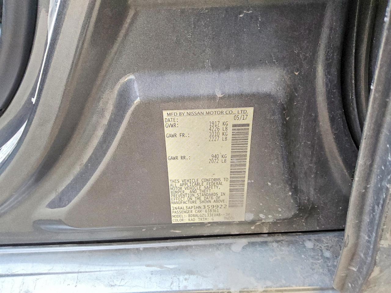 2017 Nissan Altima 2.5 s