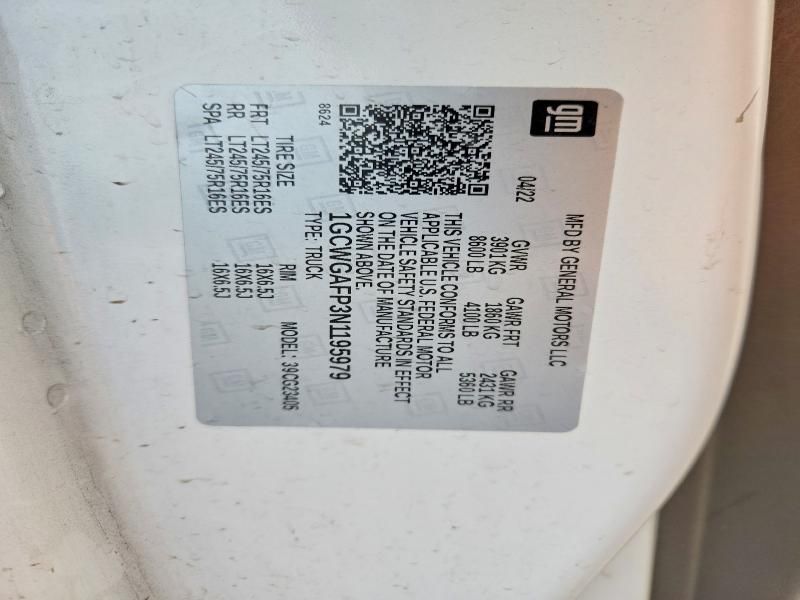 2022 Chevrolet Express 2500 Utility / Service van