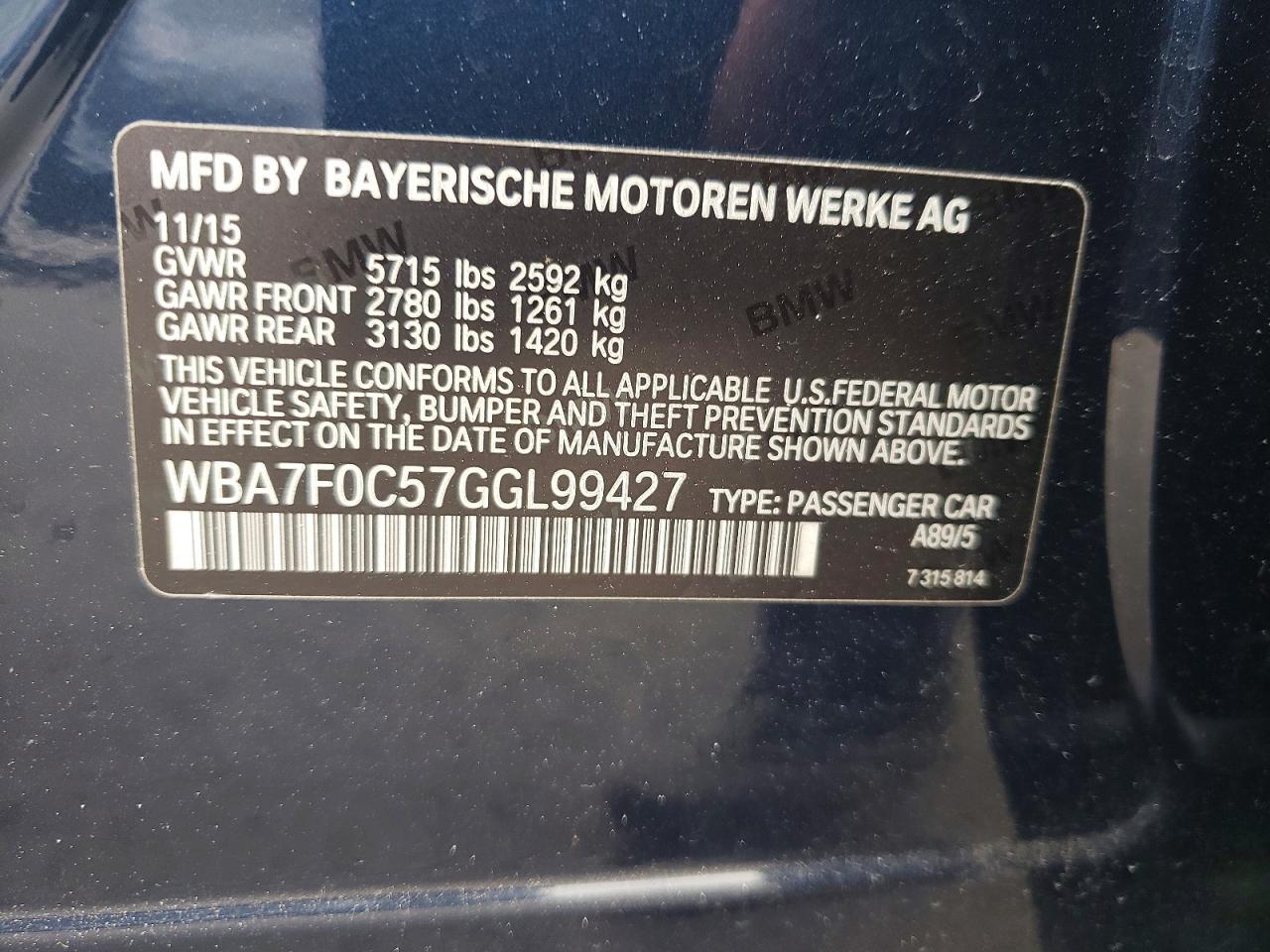 2016 BMW 750 i