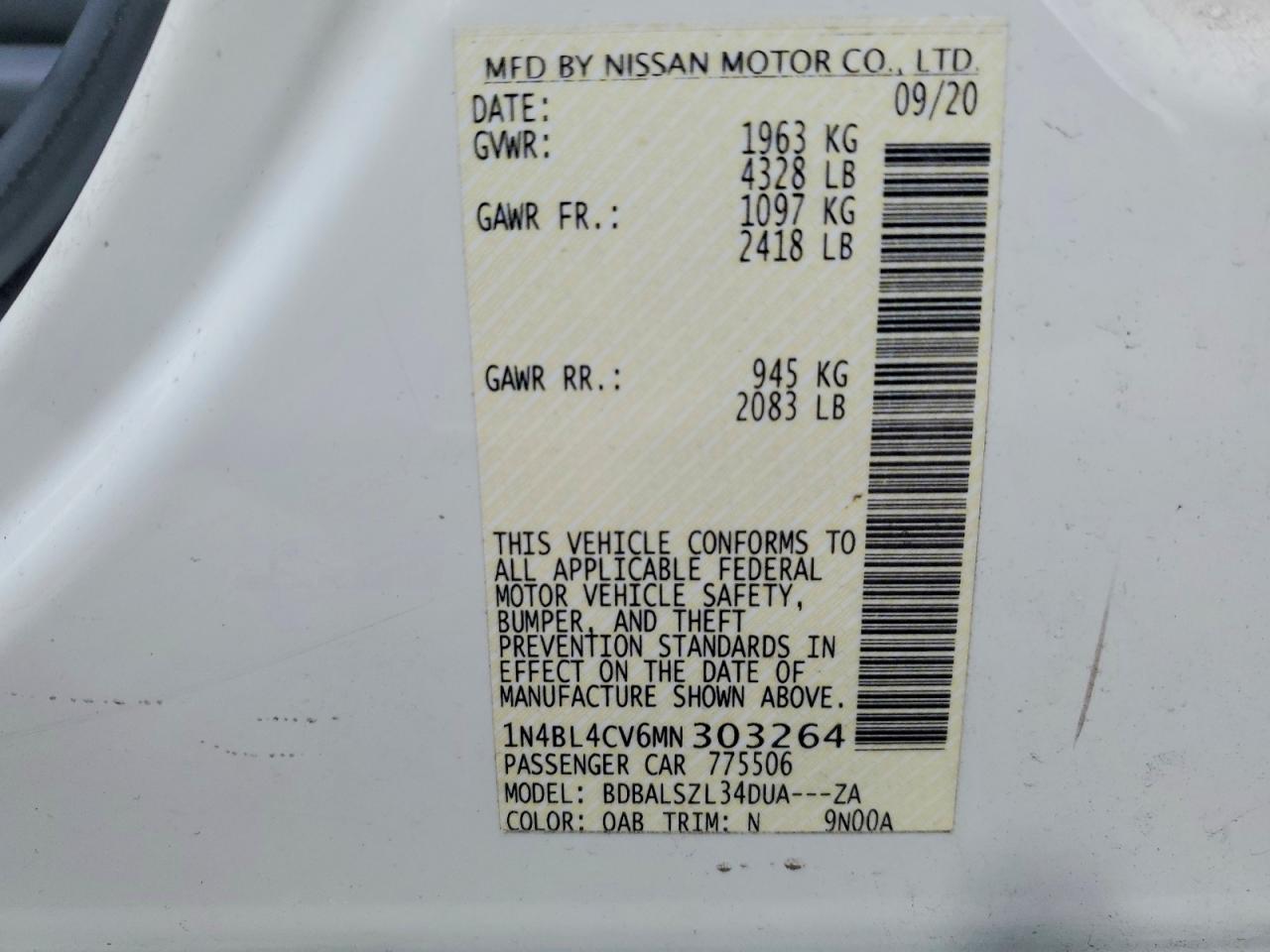 2021 Nissan Altima 2.5 sr