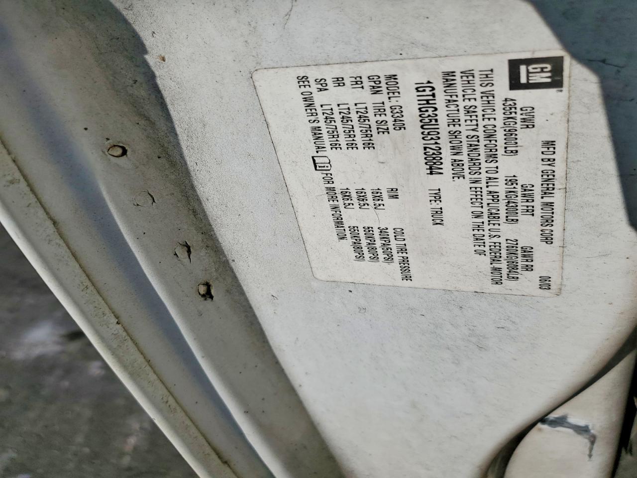 2003 GMC Savana G3500