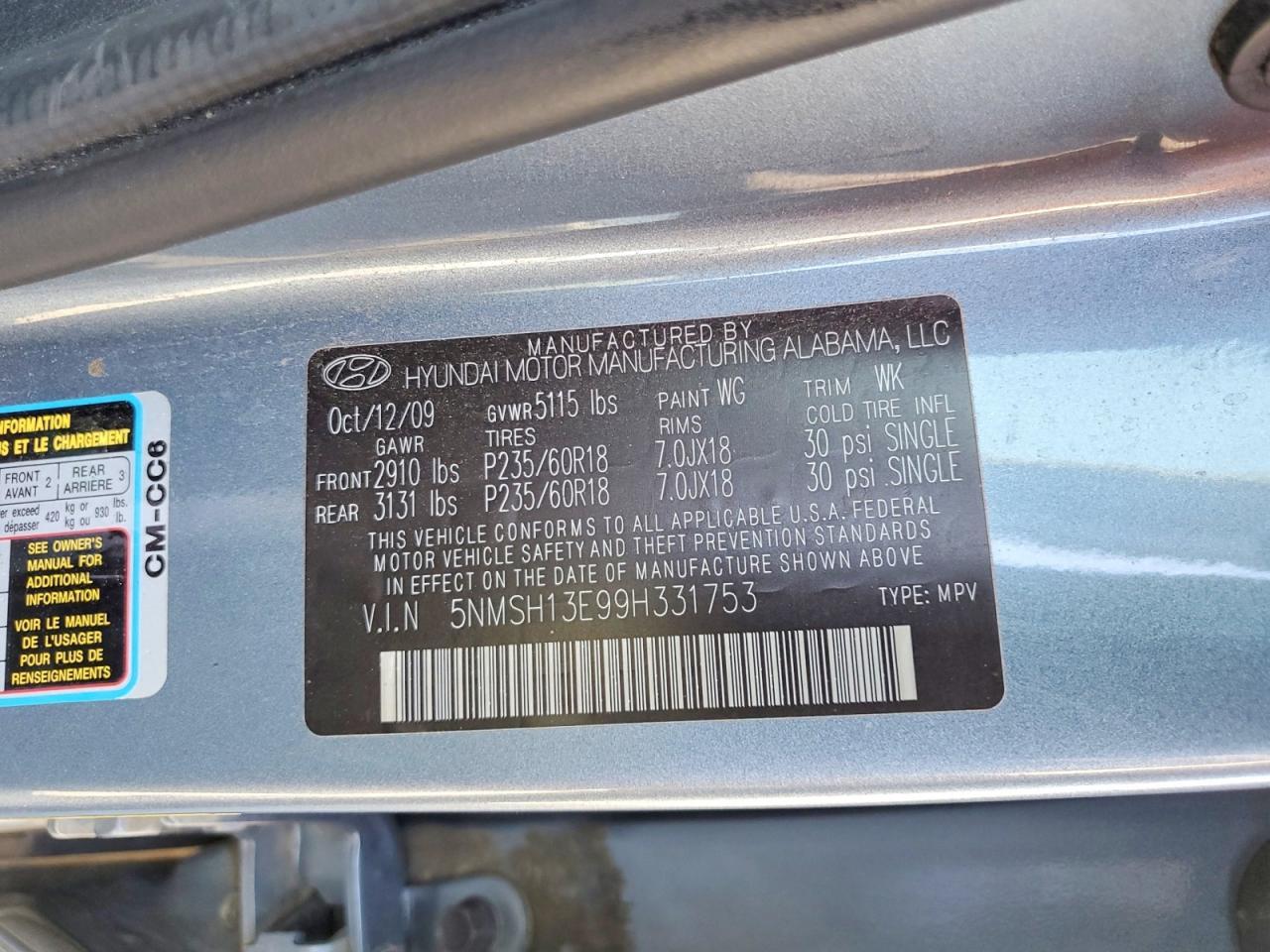 2009 Hyundai Santa fe se