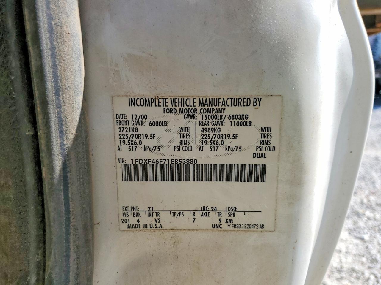 2001 Ford F450 Super Duty Flatbed Truck