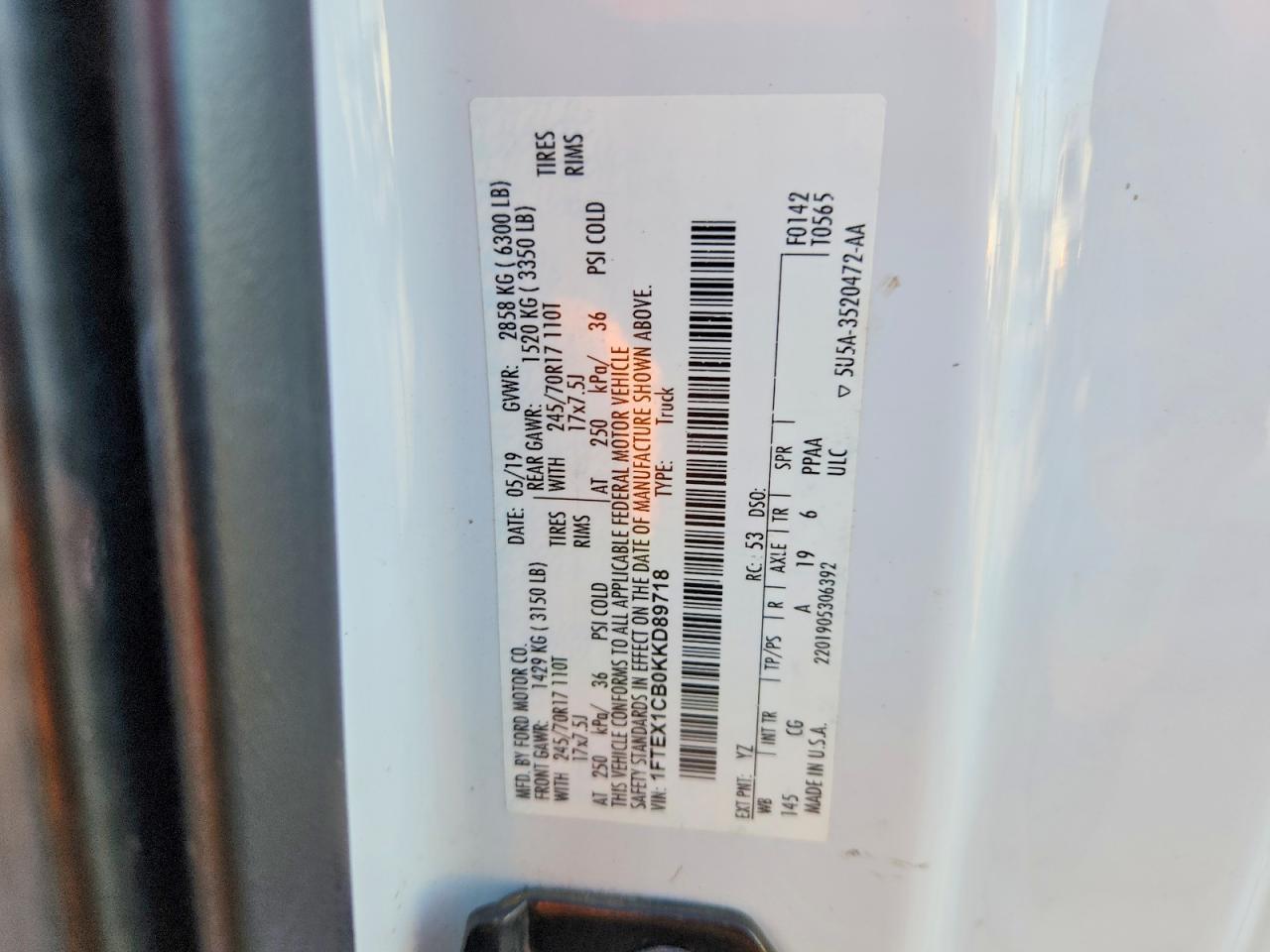 2019 Ford F150 Super Cab