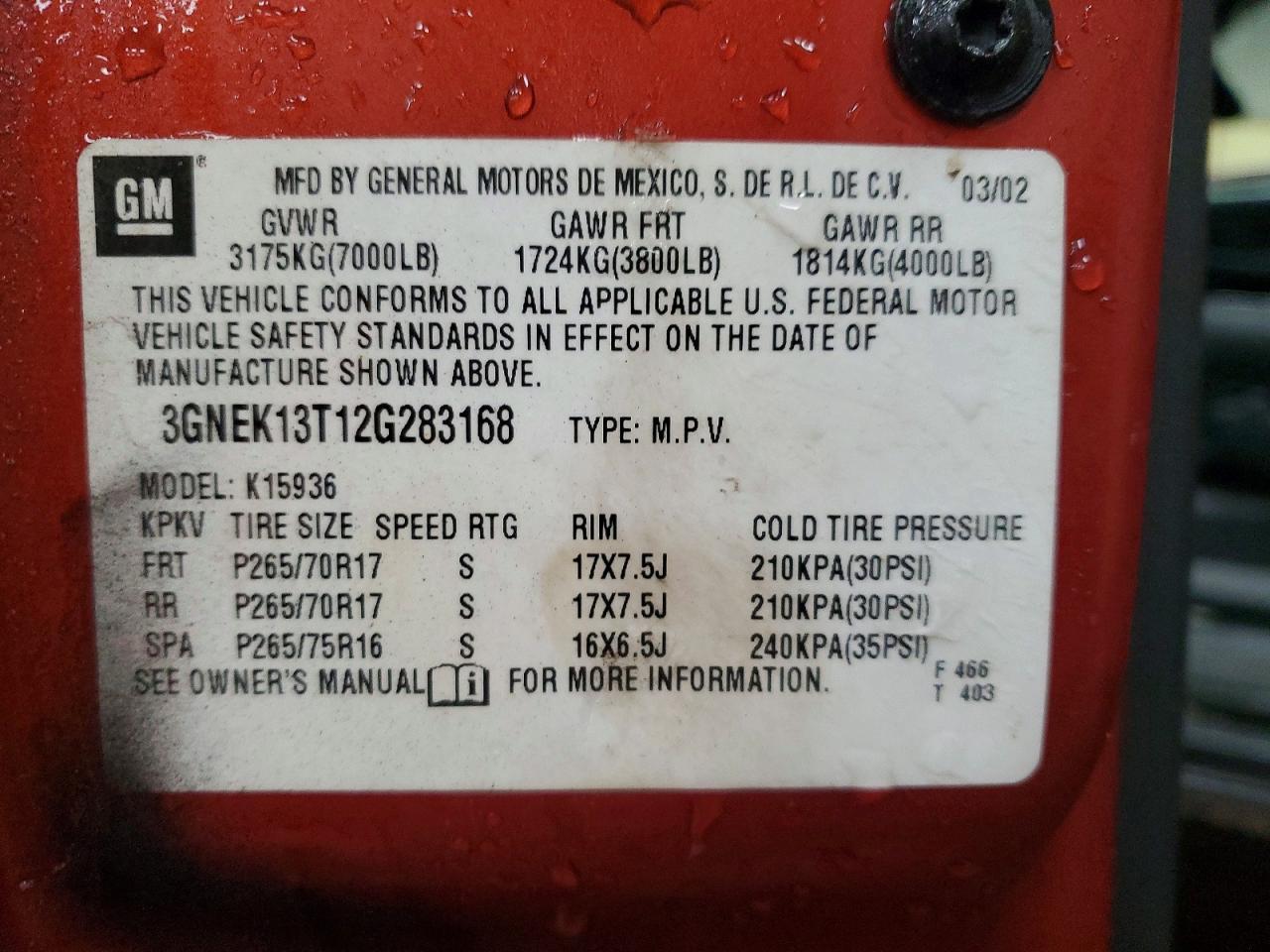 2002 Chevrolet Avalanche K1500