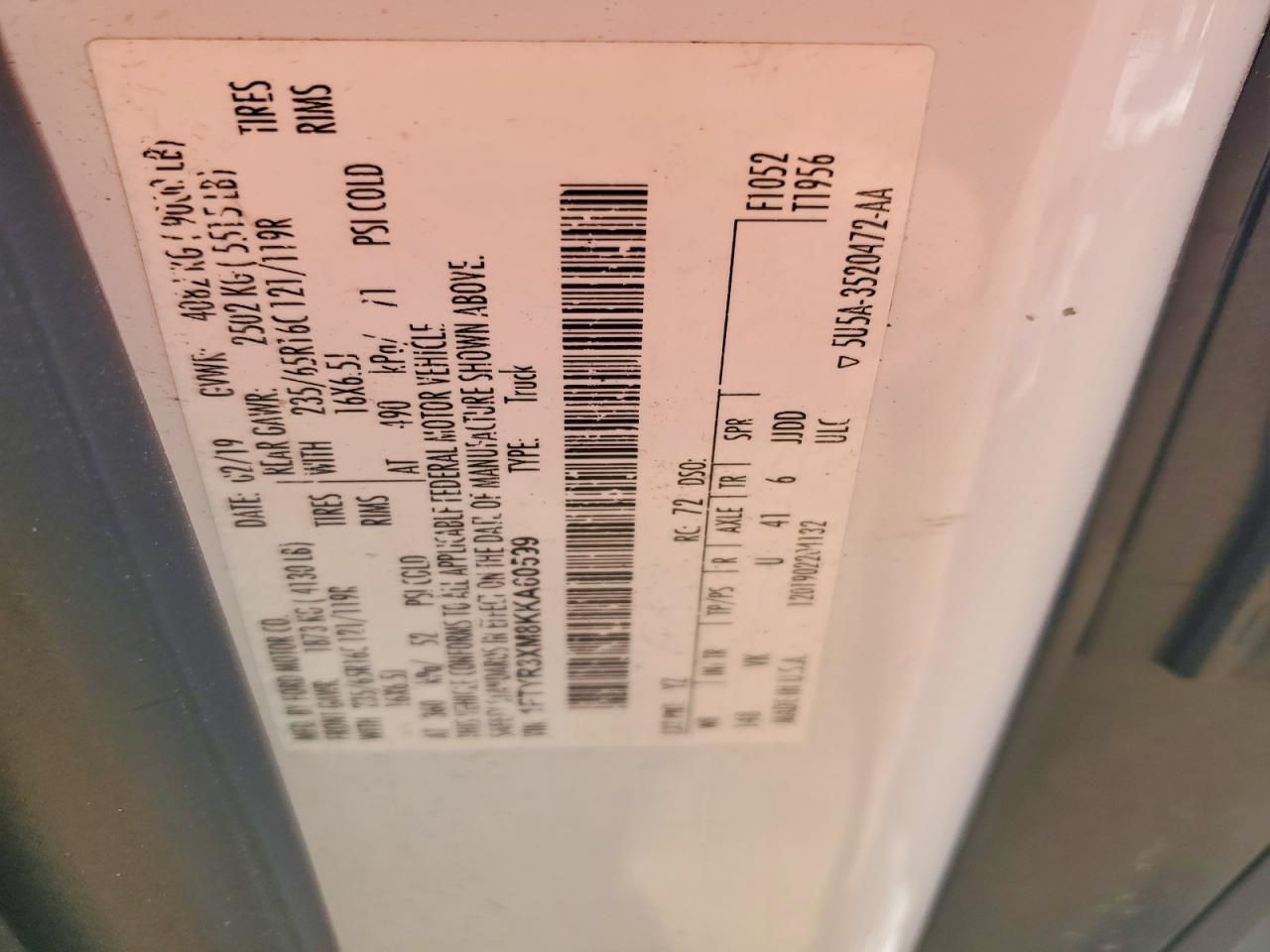 2019 Ford Transit T-250