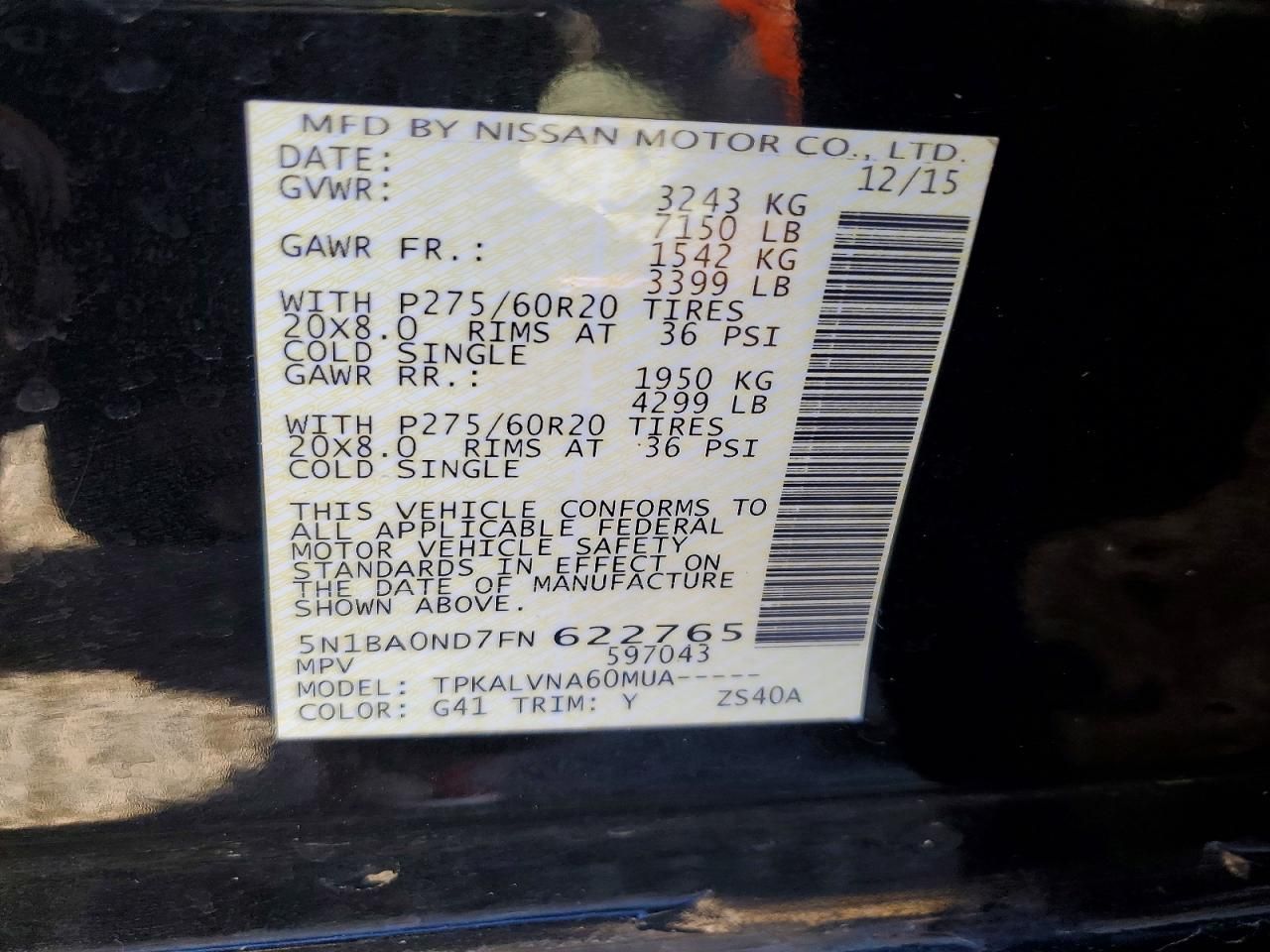 2015 Nissan Armada sv