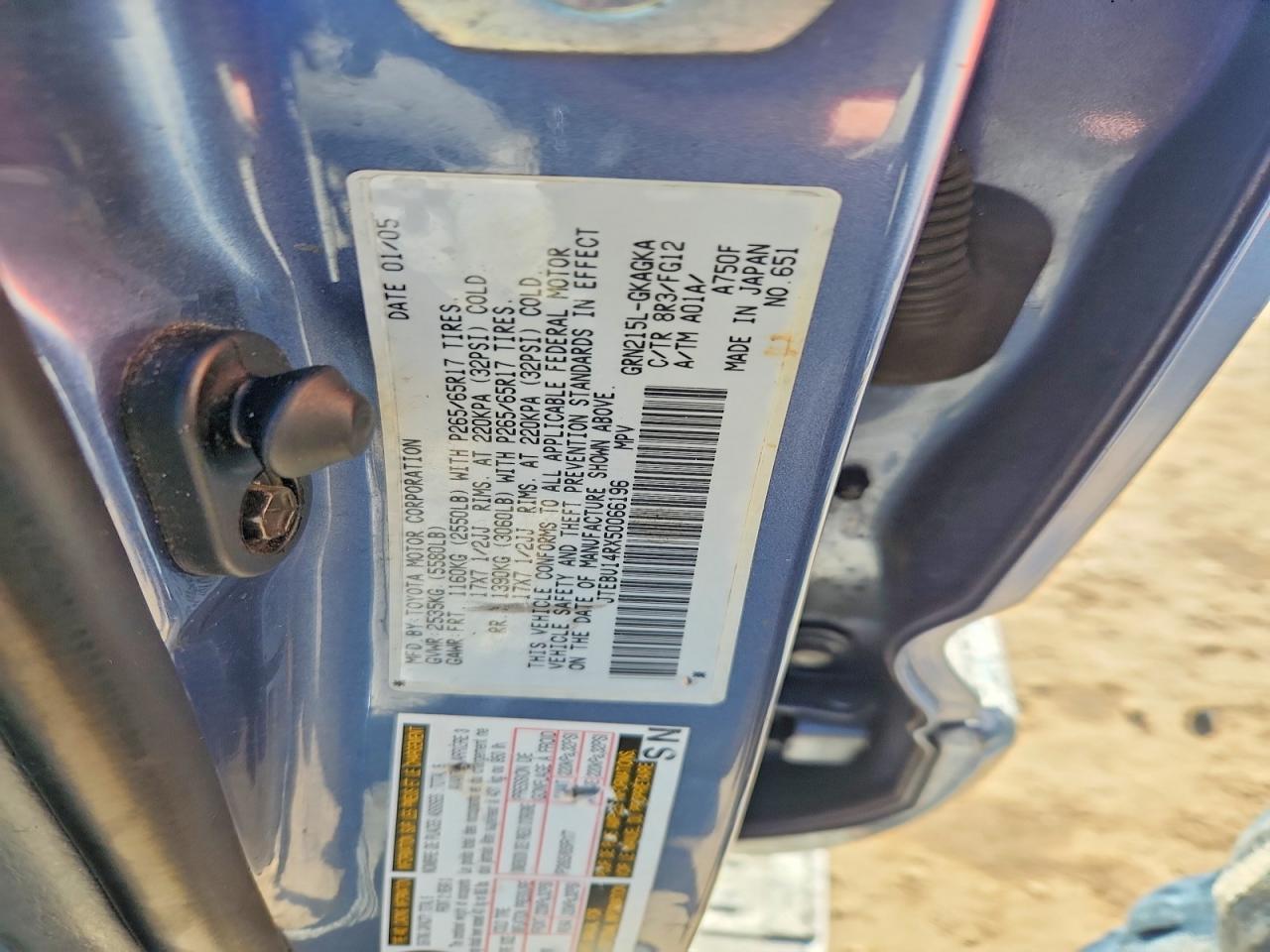 2005 Toyota 4runner SR5
