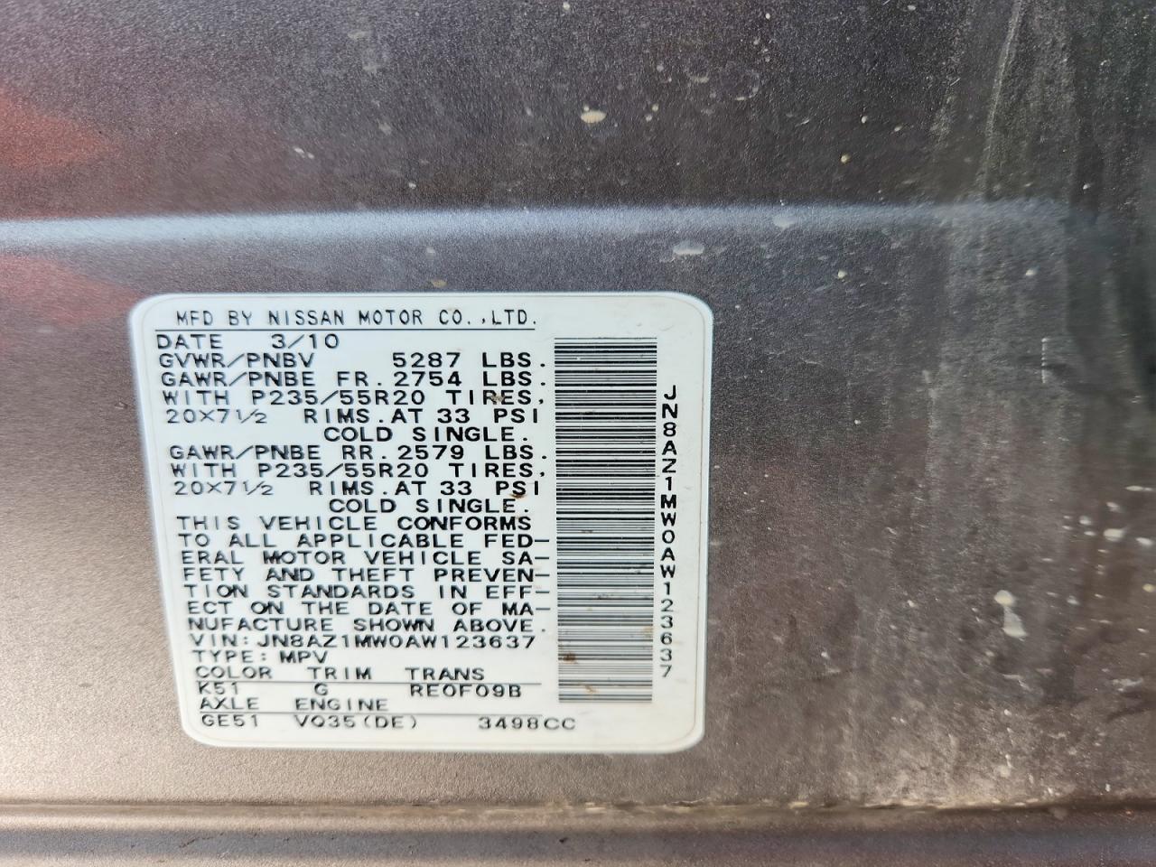 2010 Nissan Murano s