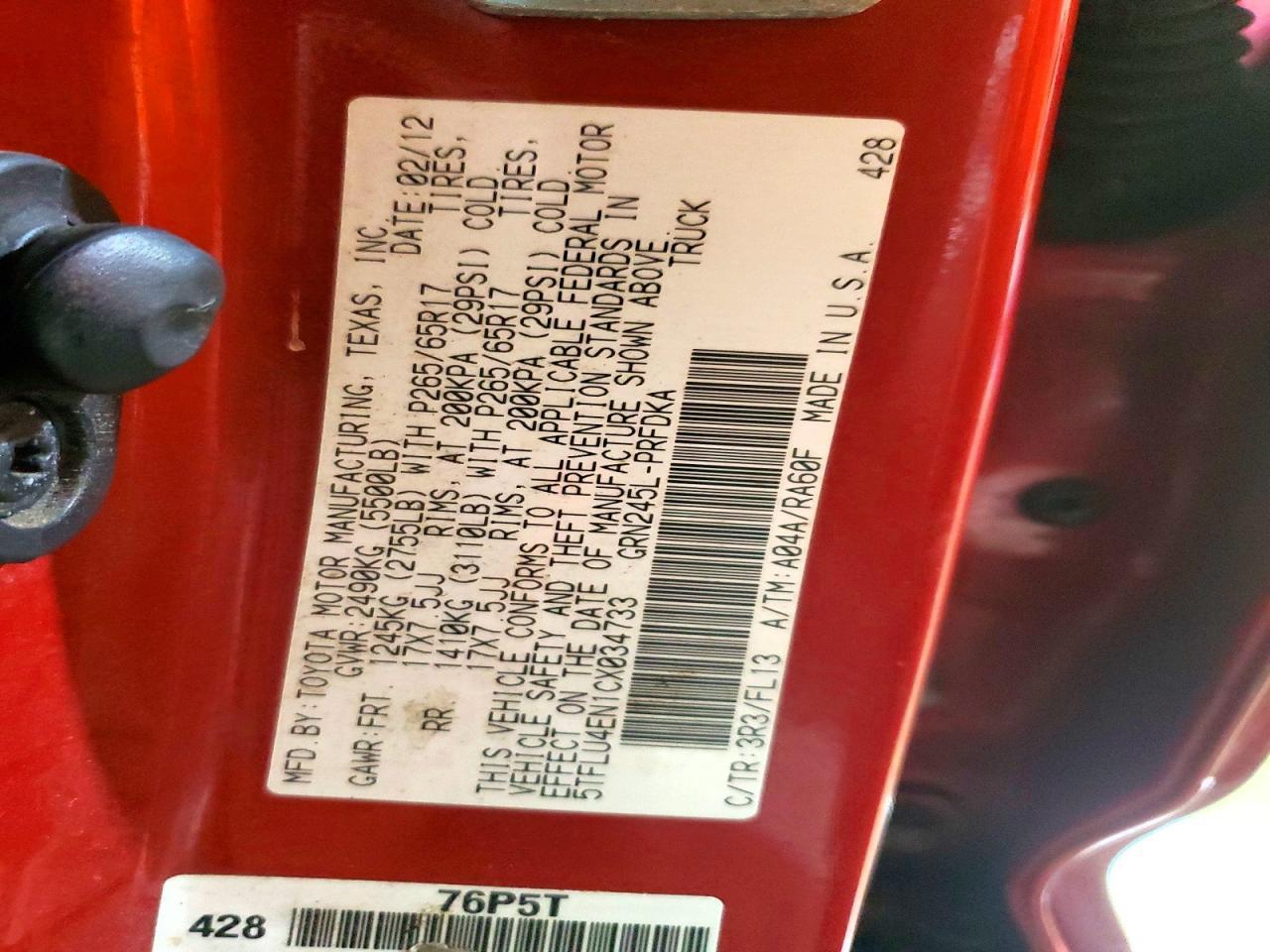 2012 Toyota Tacoma V6