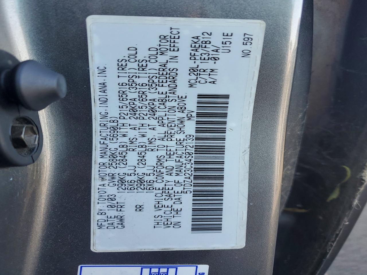 2004 Toyota Sienna ce