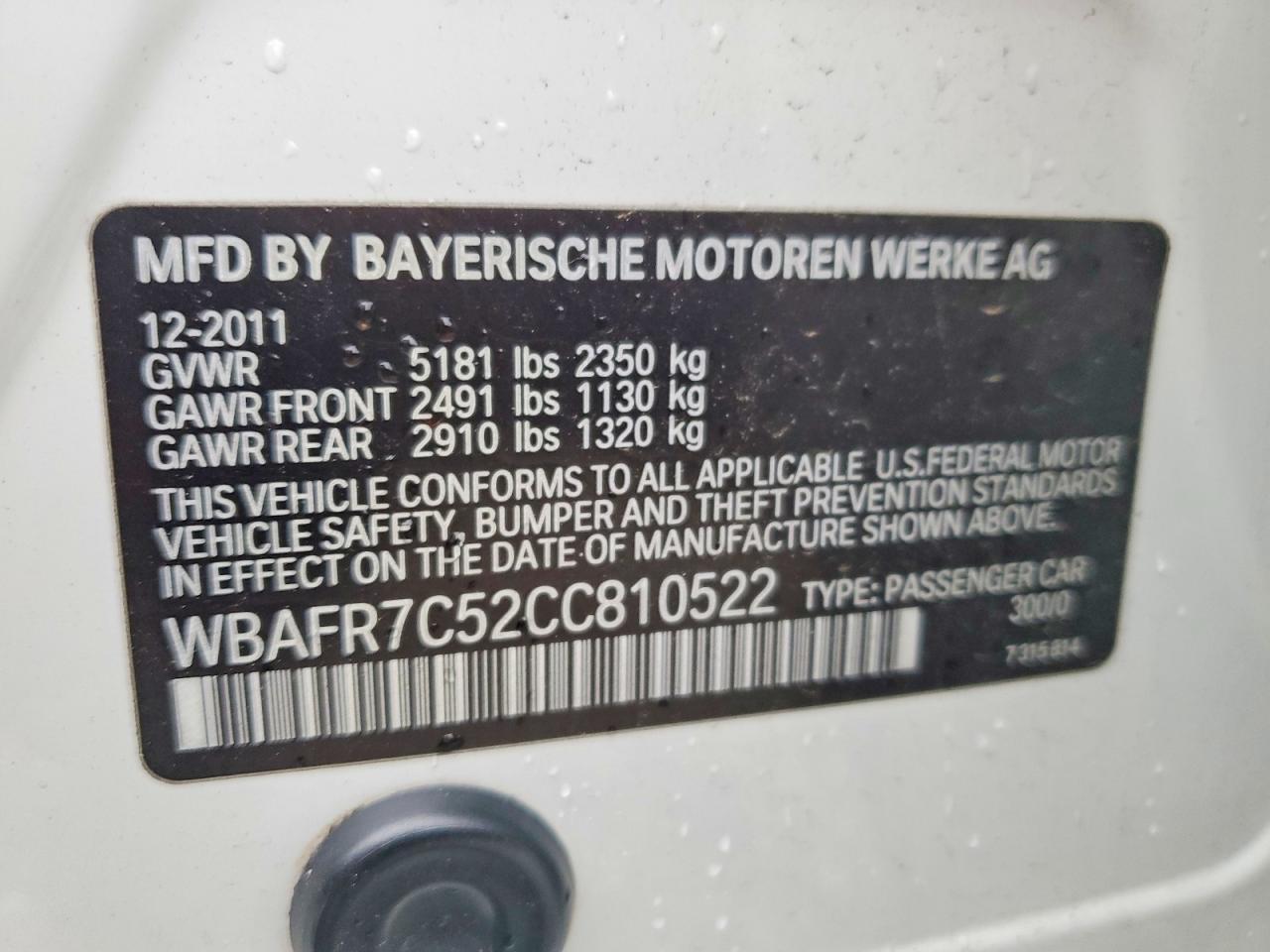 2012 BMW 535 i