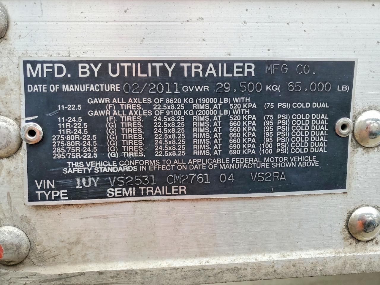 2012 Utility Vs2ra Refrigerated van Trailer