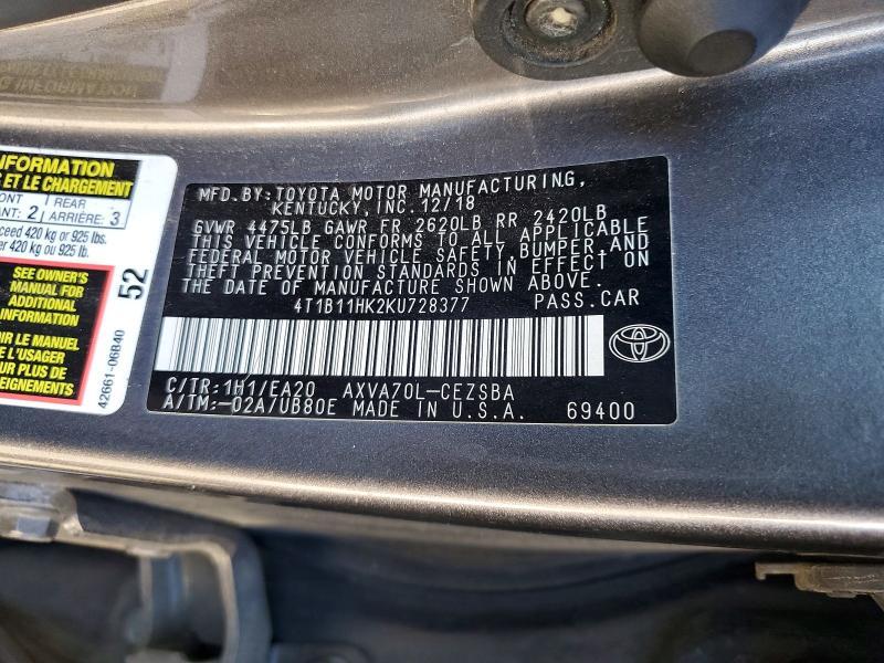 2019 Toyota Camry l