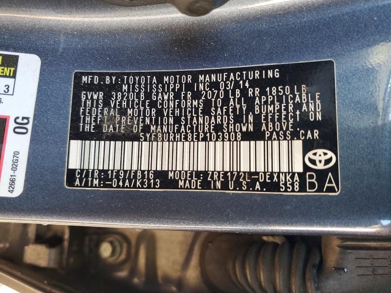 2014 Toyota Corolla le Plus