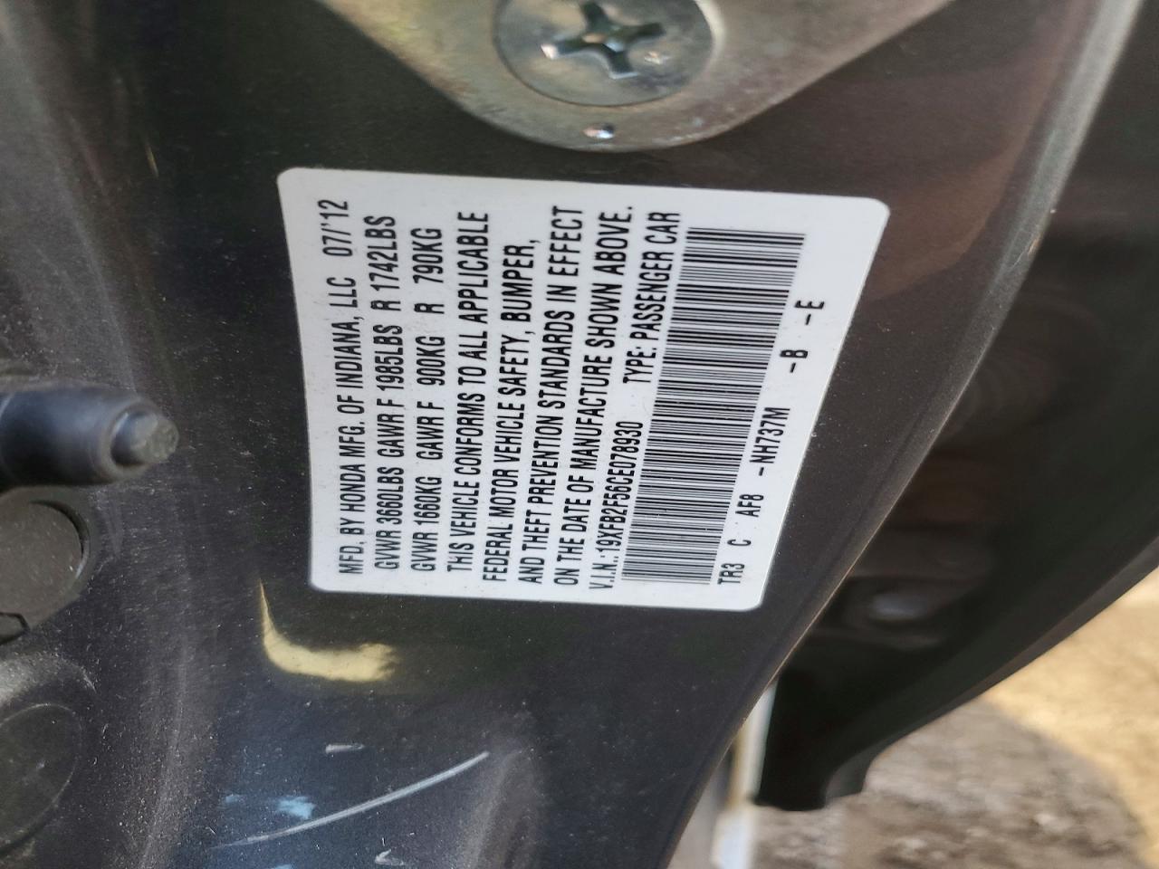 2012 Honda Civic lx