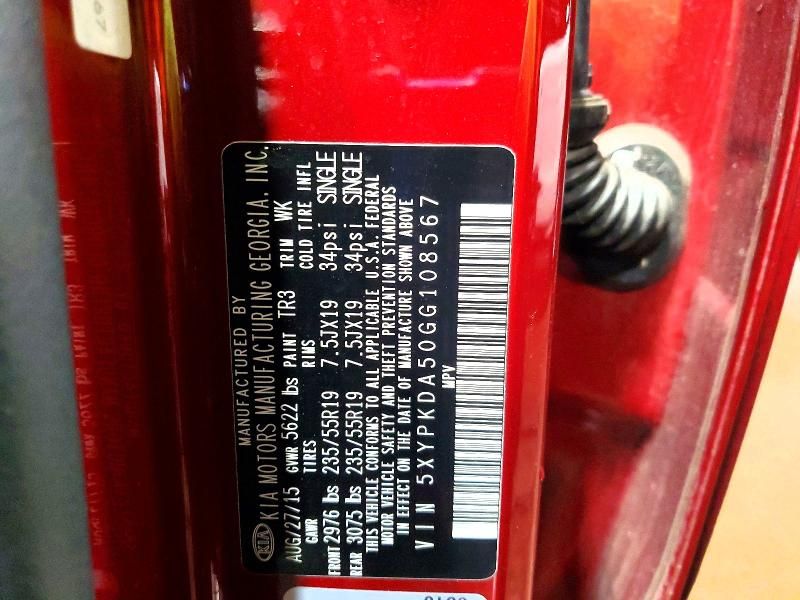 2016 KIA Sorento sx V6