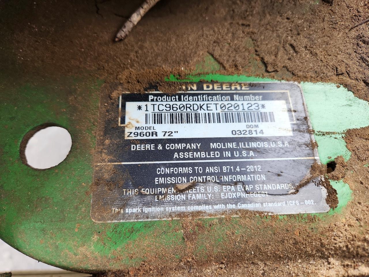 2019 John Deere Z960R ZTR Mower