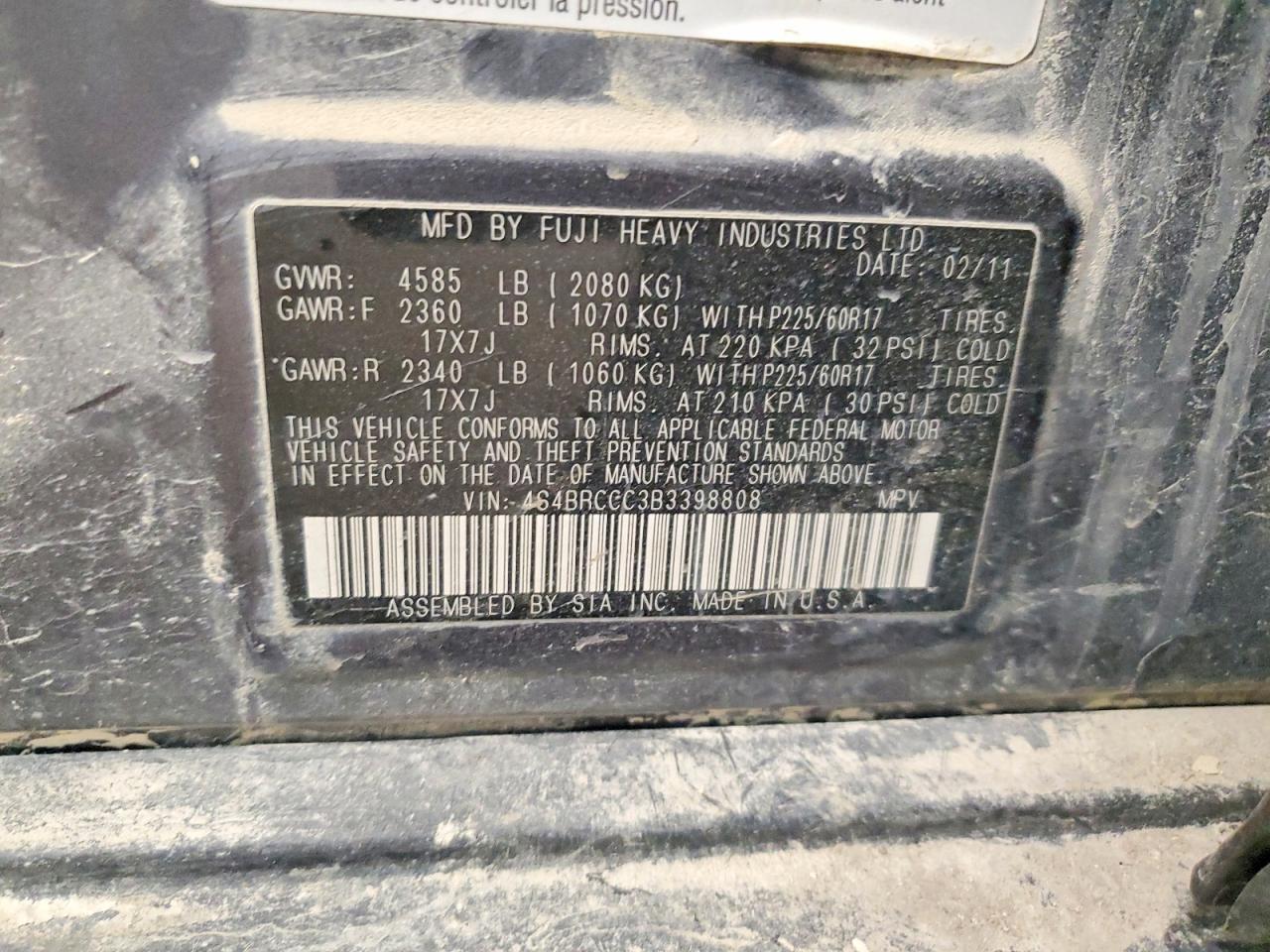 2011 Subaru Outback 2.5i Premium