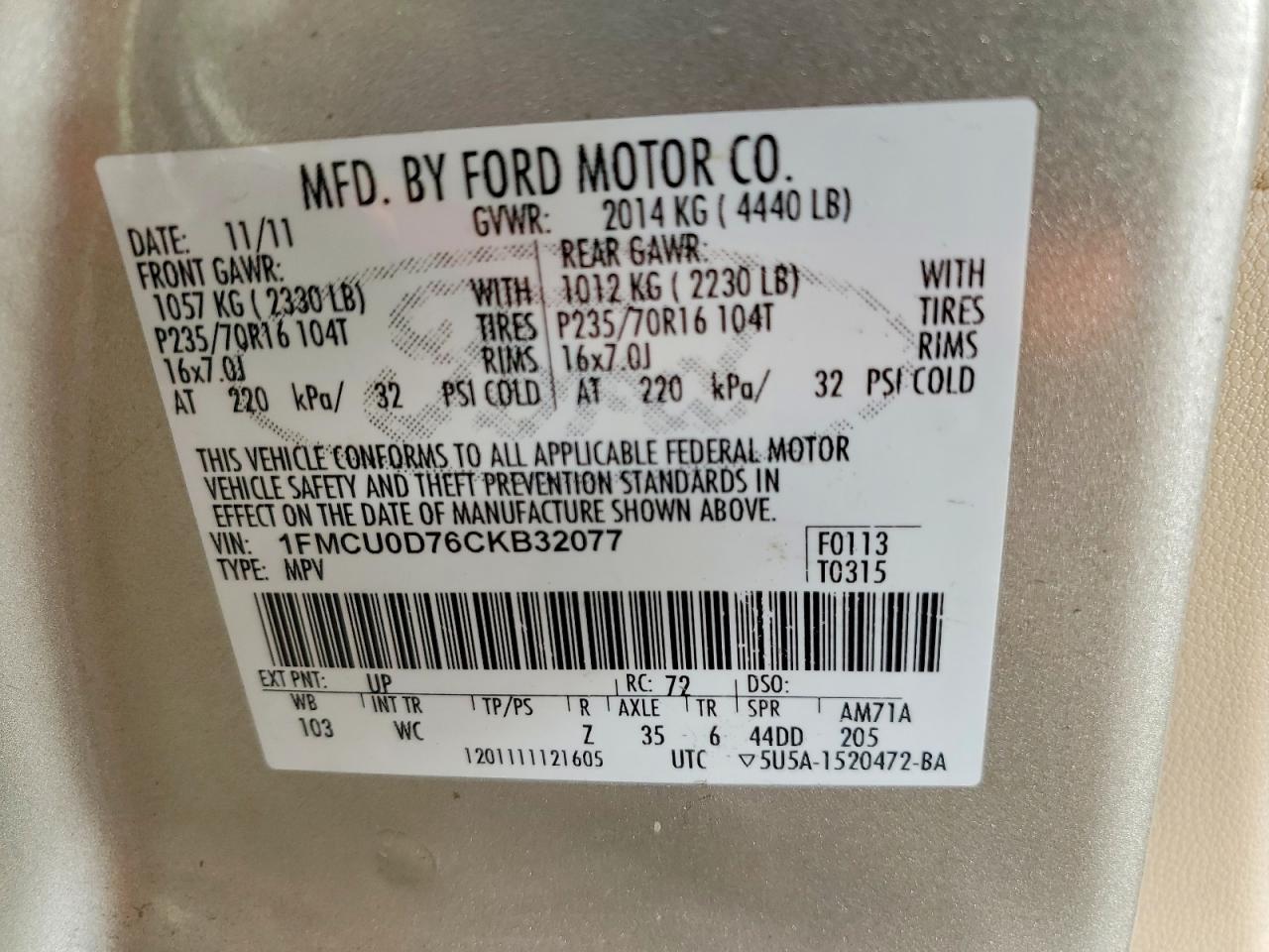 2012 Ford Escape xlt