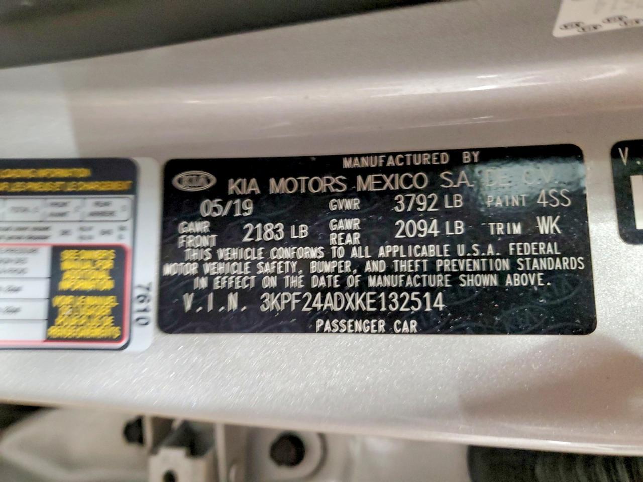2019 KIA Forte fe