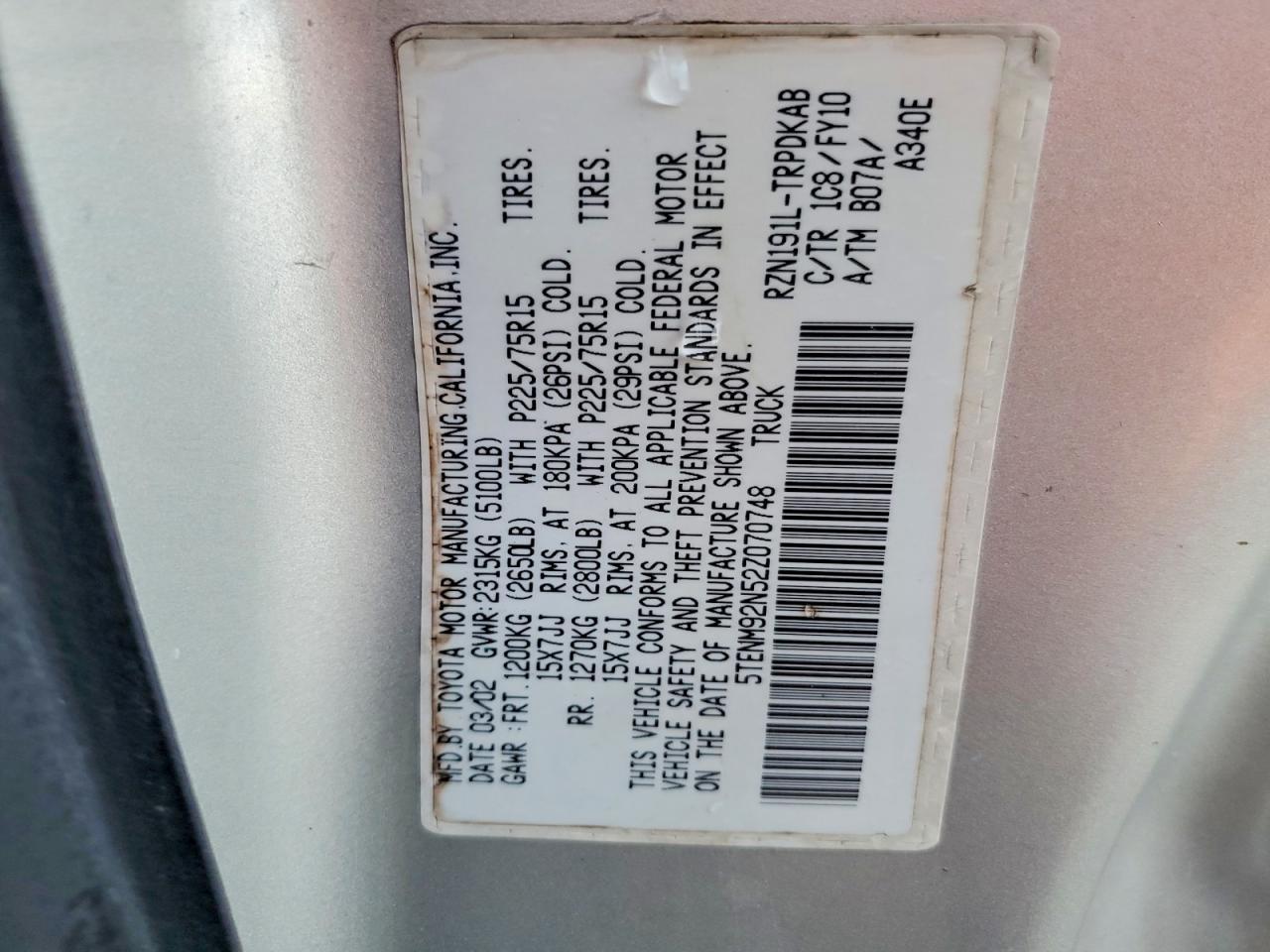 2002 Toyota Tacoma Prerunner