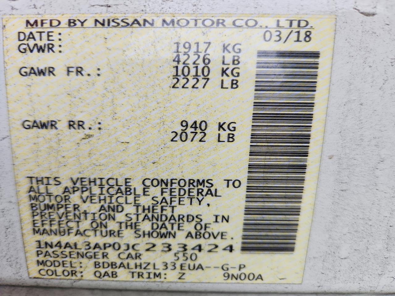 2018 Nissan Altima 2.5 s
