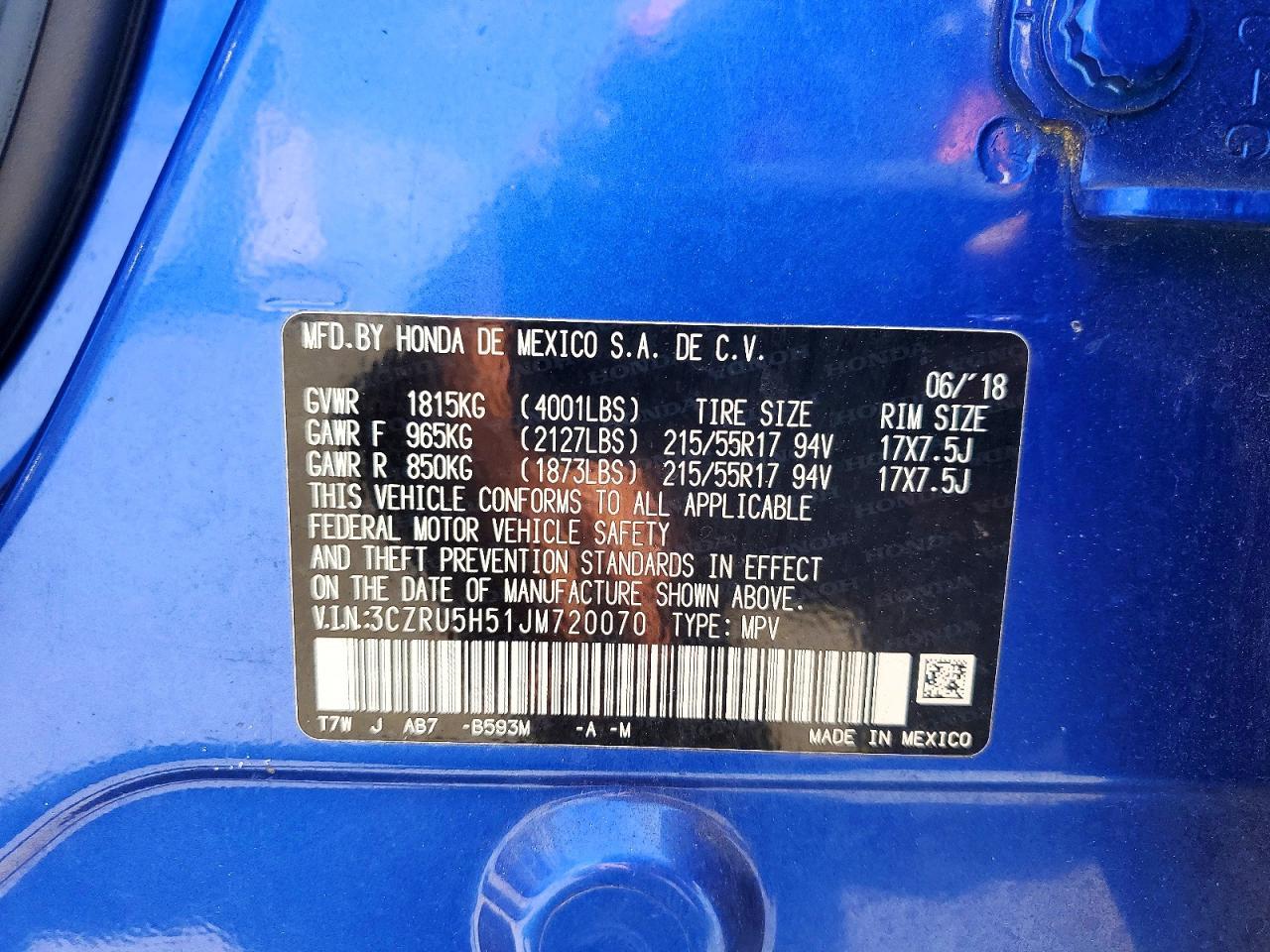 2018 Honda Hr-v ex