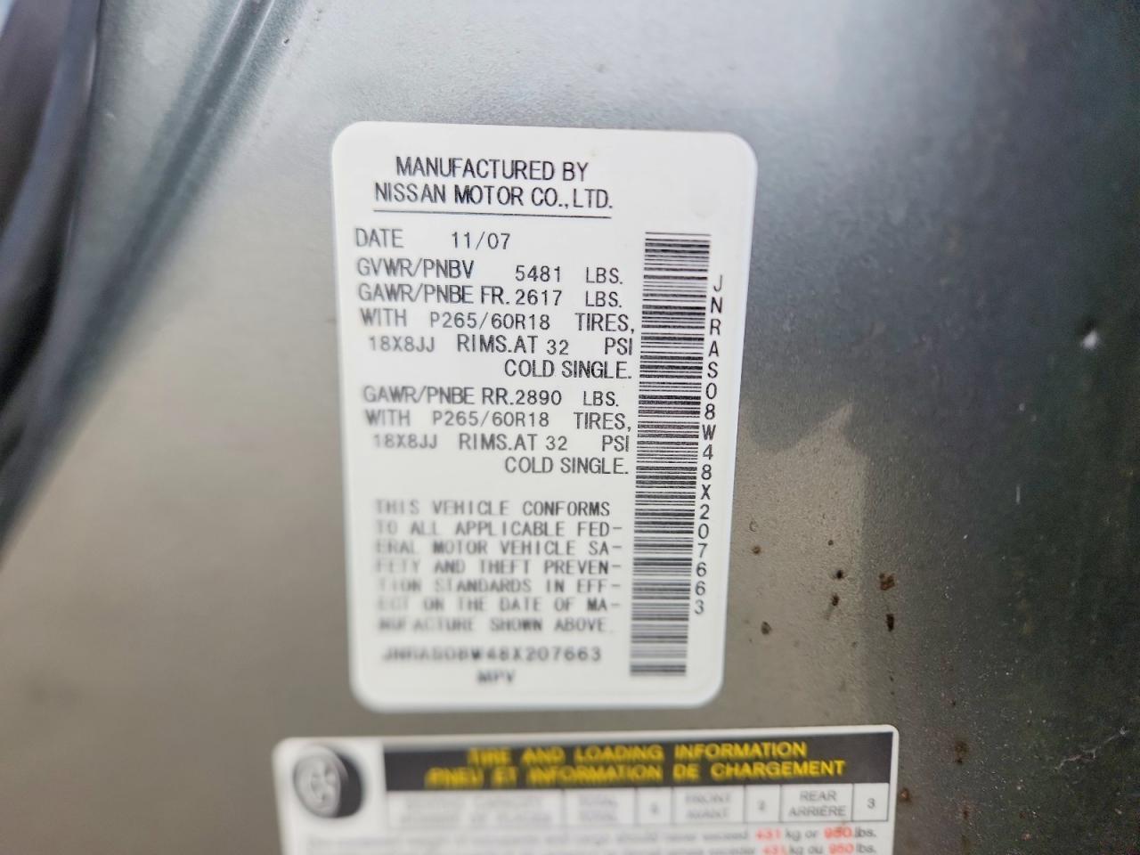 2008 Infinity Fx35 Base
