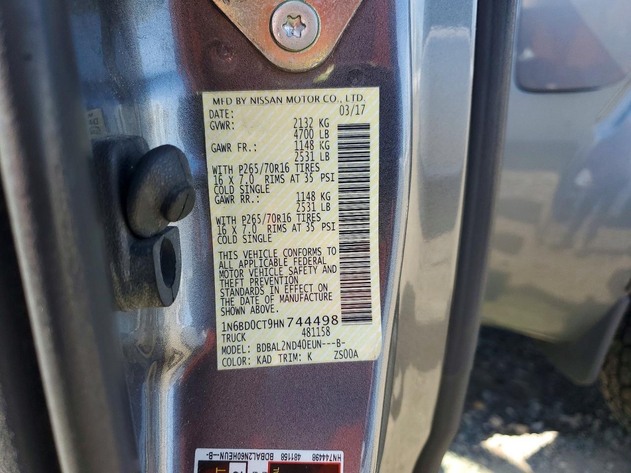2017 Nissan Frontier SV
