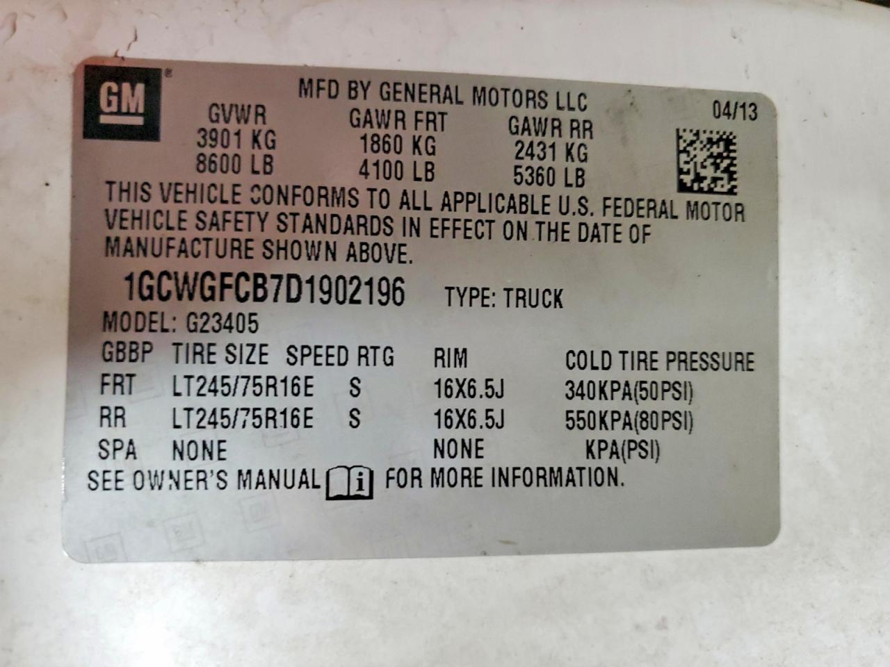 2013 Chevrolet Express 2500 Cargo Delivery Van