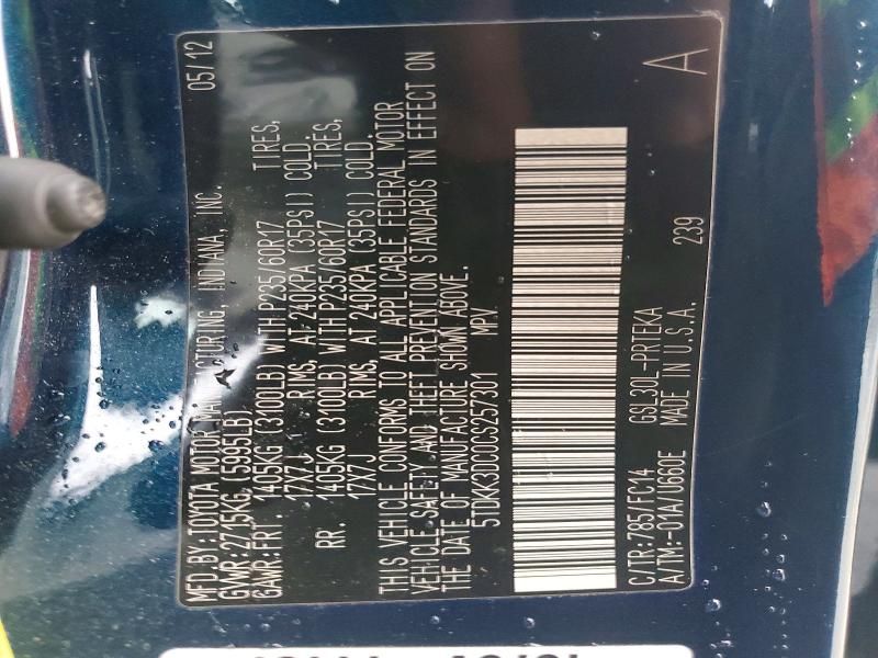 2012 Toyota Sienna le