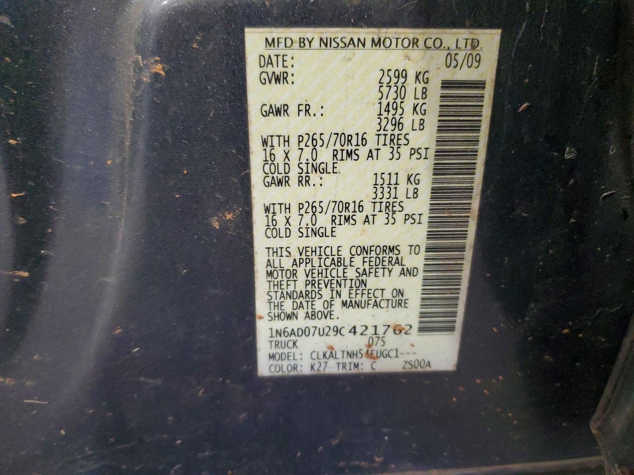 2009 Nissan Frontier Crew cab se