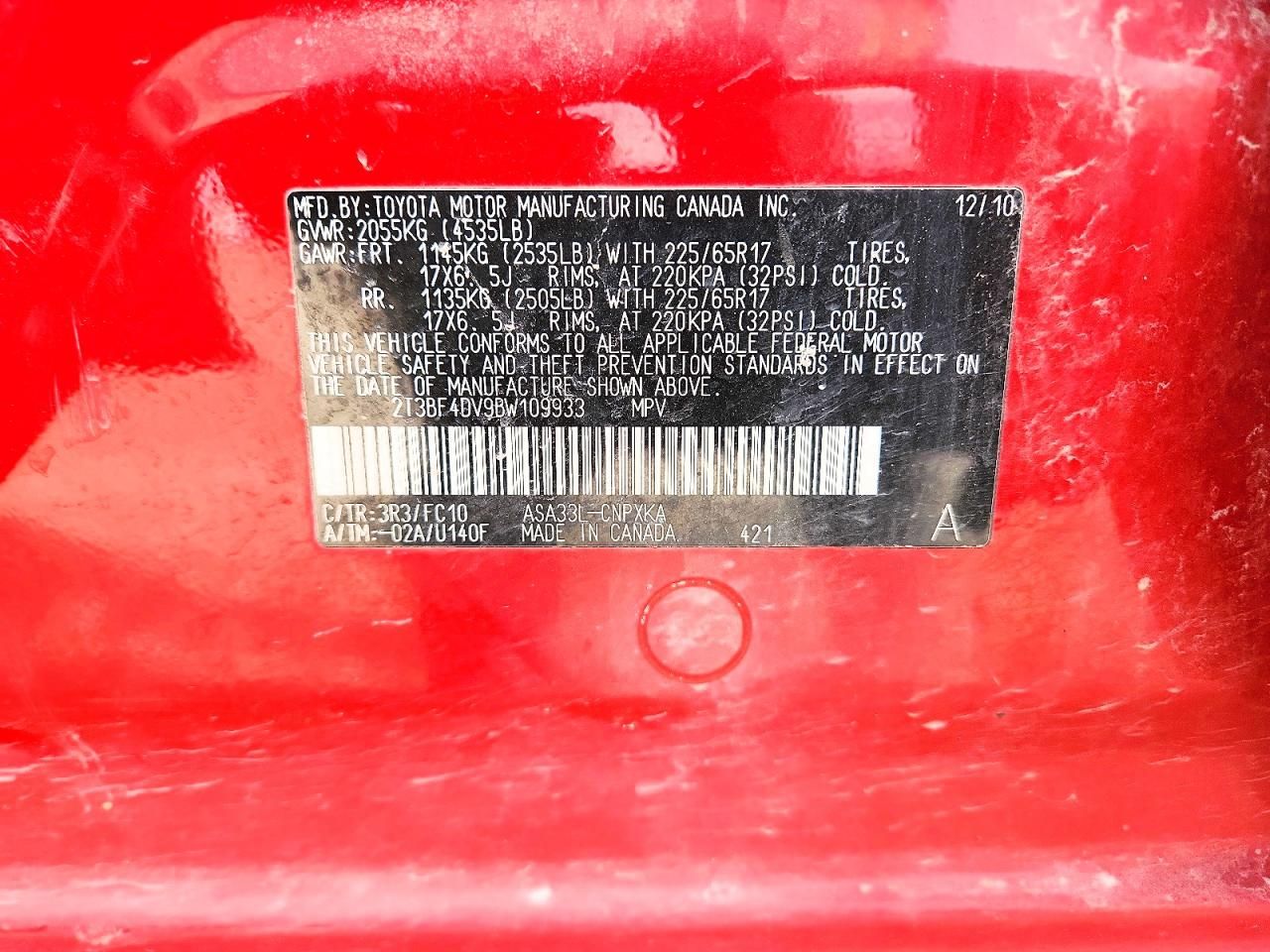 2011 Toyota Rav4 Base