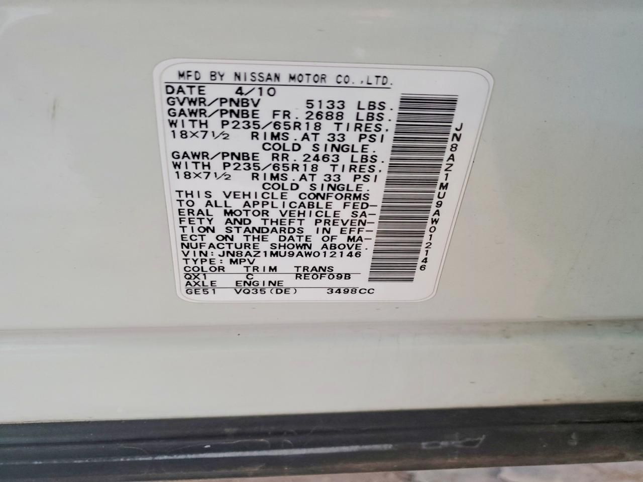 2010 Nissan Murano s