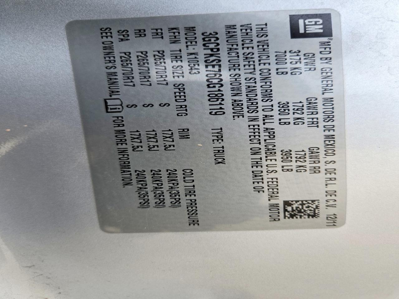 2012 Chevrolet Silverado K1500 LT