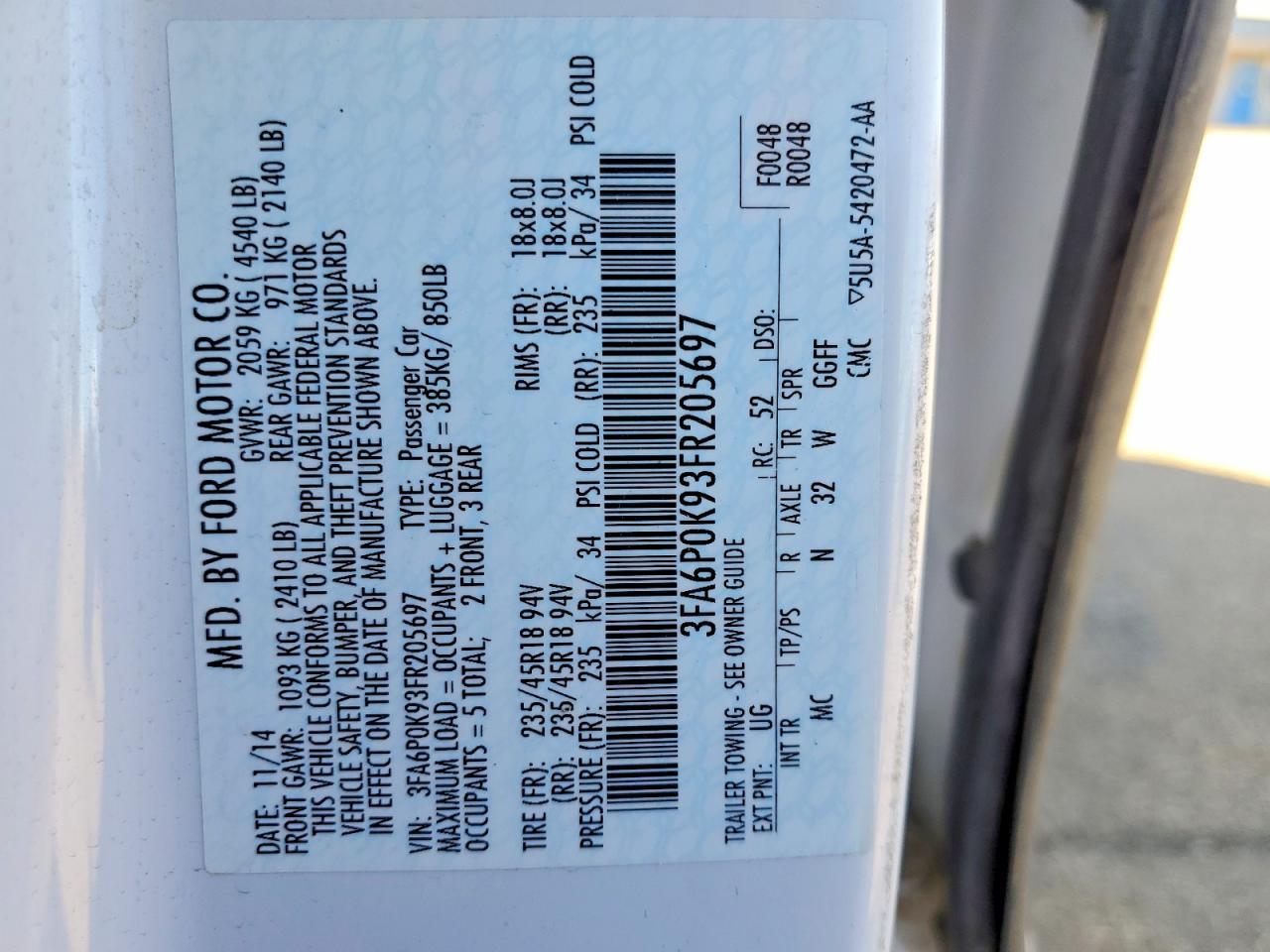2015 Ford Fusion Titanium