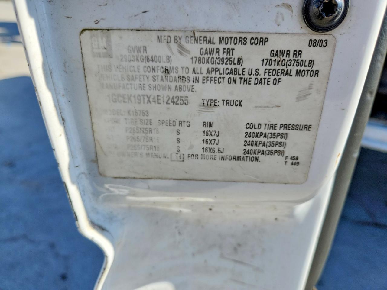 2004 Chevrolet Silverado K1500