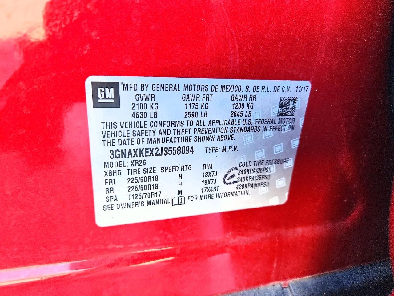 2018 Chevrolet Equinox lt