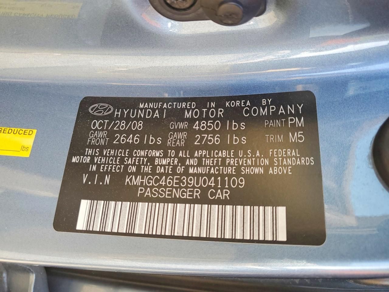 2009 Hyundai Genesis 3.8l