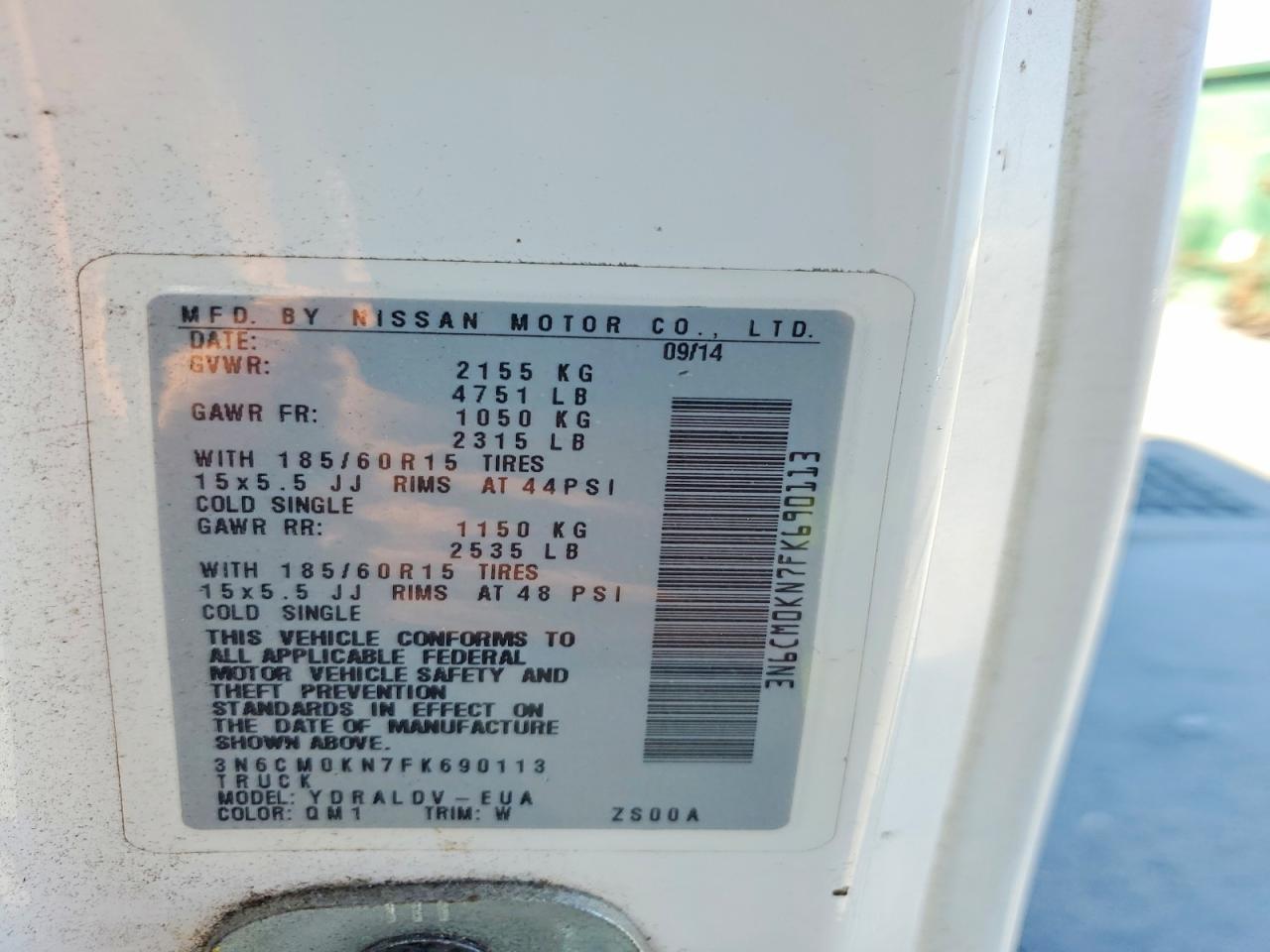 2015 Nissan NV200 2.5S