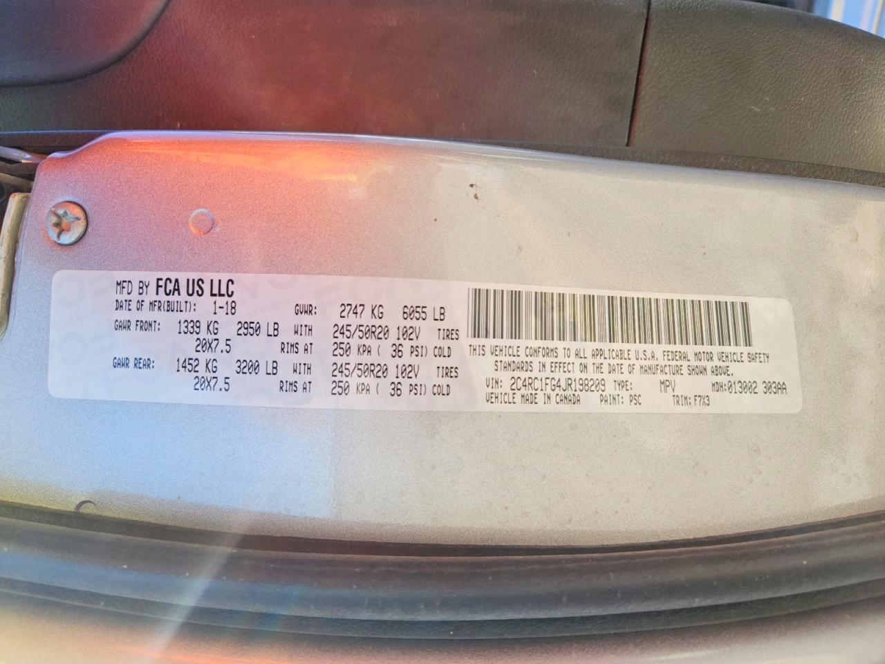 2018 Chrysler Pacifica Touring Plus