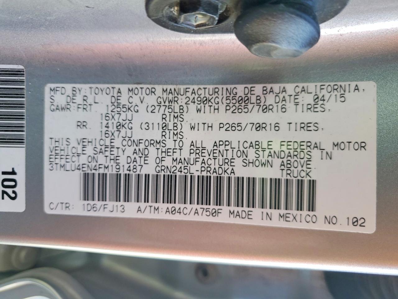 2015 Toyota Tacoma V6